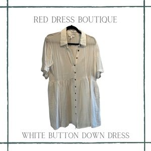 Red dress boutique babydoll style shirt dress